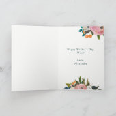 Happy Mothers Day | Waterverf bloemen Kaart (Binnen)