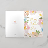 Happy Mothers Day Waterverf Flower Folie Wenskaart (Buiten Laag)