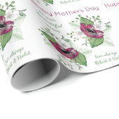Happy Mothers Day Waterverf Flowers Gepersonalisee Cadeaupapier (Rol Hoek)