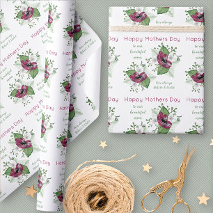 Happy Mothers Day Waterverf Flowers Personeelsform Cadeaupapier