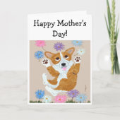 Happy Mother's Day! Welsh Corgi Kaart (Voorkant)