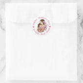 Happy Mothers Day, Werelden Beste Mam, Roze Script Ronde Sticker (Tas)