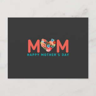Happy Mothers Day with Love and Flowers Colorful Briefkaart