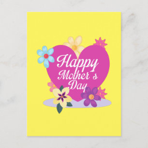 Happy Mothers Day with Love and Flowers Colorful Briefkaart