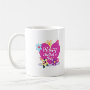 Happy Mothers Day with Love and Flowers Colorful Koffiemok