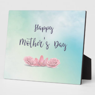Happy-Mothers-Day-with-roze-Flowers Fotoplaat