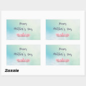 Happy-Mothers-Day-with-roze-Flowers Rechthoekige Sticker (Vel)