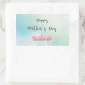 Happy-Mothers-Day-with-roze-Flowers Rechthoekige Sticker (Tas)