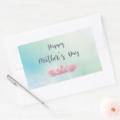 Happy-Mothers-Day-with-roze-Flowers Rechthoekige Sticker (Envelop)