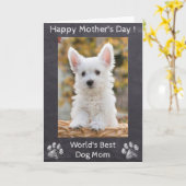Happy Mothers Day - World's Best Dog Mam - Foto Kaart (Gele Bloem)