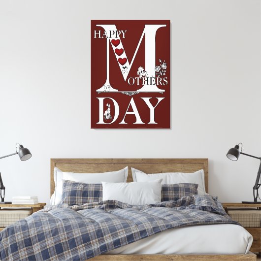 Happy Mothers Day Wrapped Canvas (Insitu (Slaapkamer))