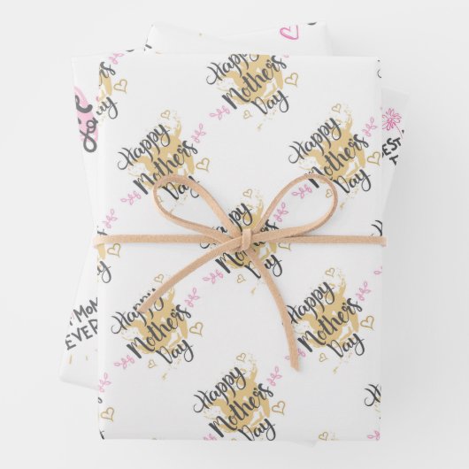 Happy Mothers Day Wrapping Paper Sheets (In situ)