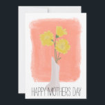 Happy Mothers Day Yellow Florals Bruske Stroke Kaart<br><div class="desc">Hand Drawn Floral Botanical Originele Kunst</div>