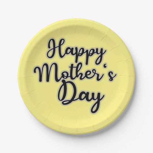 Happy Mothers Day Yellow Paper Bord (Voorkant)