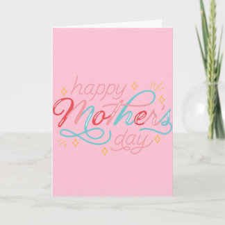 Happy Mother's in pink and blue Day Card Kaart
