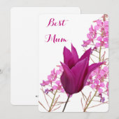 Happy Mother's  roze tulp mooie bloemen Kaart (Voorkant / Achterkant)
