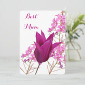 Happy Mother's  roze tulp mooie bloemen Kaart (Staand voorkant)