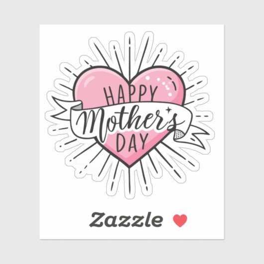Happy Mothersday hart sticker (Vel)