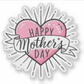 Happy Mothersday hart sticker (Voorkant)