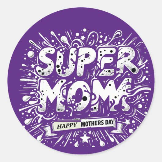 Happy Mothersday Vector Graphic Ronde Sticker (Voorkant)