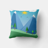 Happy Mountains en Trees Scene Sierkussen (Achterkant)