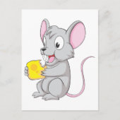 Happy Mouse Eating Cheese Briefkaart (Voorkant)