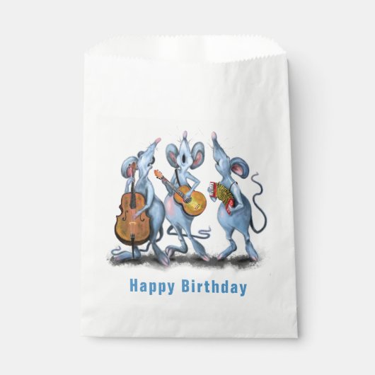 Happy Mouse Music Band Fun Birthday Favor Bag Bedankzakje (Voorkant)