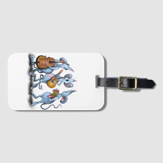 Happy Mouse Muziekband Funny Bagagelabel (Voorkant (horizontaal))