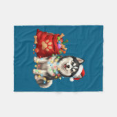 Happy Msky Christmas Lights Dog Mom Msky  Fleece Deken (Voorkant (Horizontaal))