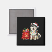 Happy Msky Christmas Lights Dog Mom Msky Magneet (Voorkant / Achterkant)