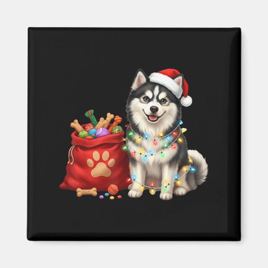 Happy Msky Christmas Lights Dog Mom Msky Magneet (Voorkant)