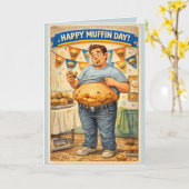 Happy Muffin Day Greeting Card Kaart (Gele Bloem)