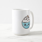 "Happy Mug" Cute Chibi Drink Sticker/Pin Koffiemok (Voorkant rechts)