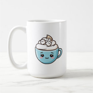 "Happy Mug" Cute Chibi Drink Sticker/Pin Koffiemok
