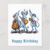 Happy Muis Muziekband Fun Geboortekaart Flyer (Achterkant)