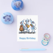 Happy Muis Muziekband Fun Geboortekaart Flyer (Enkel)