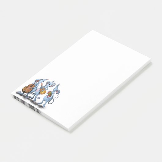 Happy Muis Muziekband Grappige Post-it® Notities Post-it® Notes (Schuin)