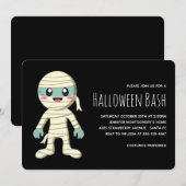 Happy Mummy Halloween Monster Party Kaart (Voorkant / Achterkant)