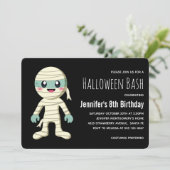 Happy Mummy Halloween Monster Verjaardag Kaart (Staand voorkant)