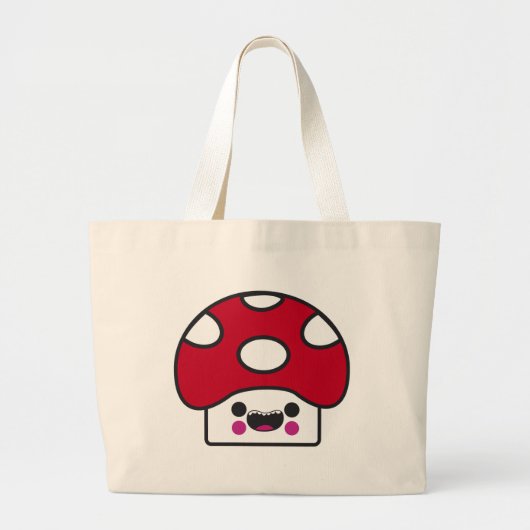 Happy Mushroom Grote Tote Bag (Voorkant)