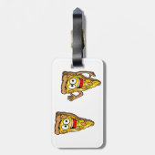 Happy Mushroom Pizza Slices Bagagelabel (Achterkant verticaal)