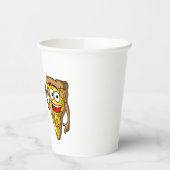 Happy Mushroom Pizza Slices Papieren Bekers (Links)