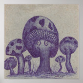 Happy Mushroom-Prints Poster (Voorkant)