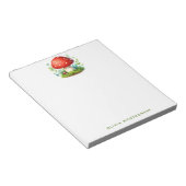 Happy Mushroom Redcap Illustratie Aangepaste naam Notitieblok (Schuin)