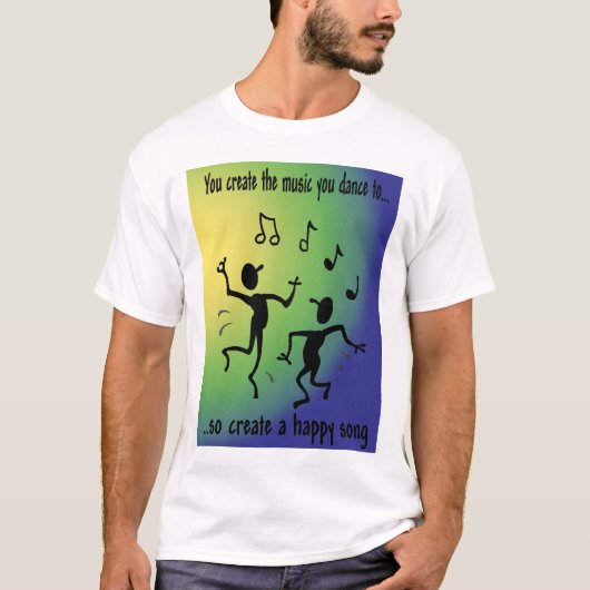 Happy Music - blauw/groen T-shirt (Voorkant)