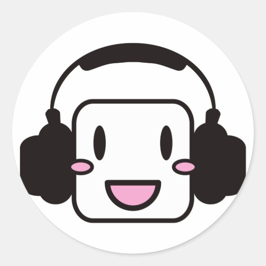 Happy_Music Ronde Sticker (Voorkant)