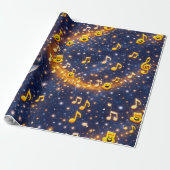 Happy musical Moon Galaxy custom wrapping paper Cadeaupapier (Uitgerold)