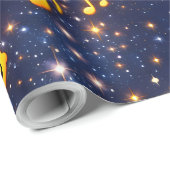 Happy musical Moon Galaxy custom wrapping paper Cadeaupapier (Rol Hoek)