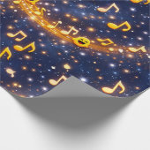 Happy musical Moon Galaxy custom wrapping paper Cadeaupapier (Hoek)