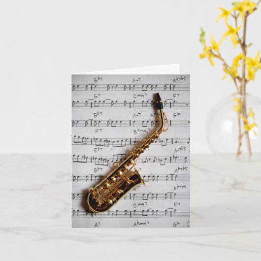 Happy Musical verjaardagsbriefje Kaart (Gele Bloem)